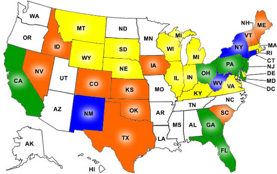 Natural gas deregulation map
